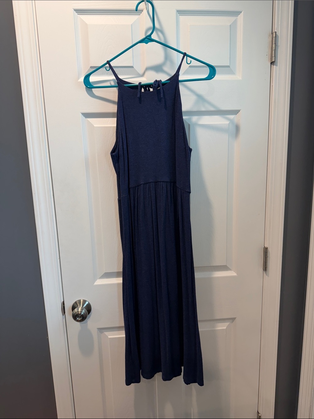 Navy Ann Taylor LOFT Petites Sleeveless Maxi Dress
